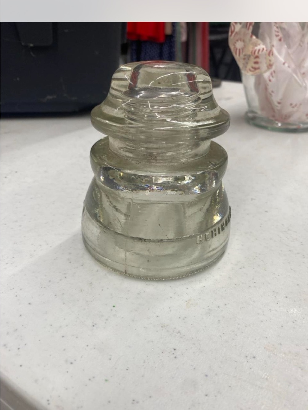 Henninger Clear Glass Insulator - Pale Green